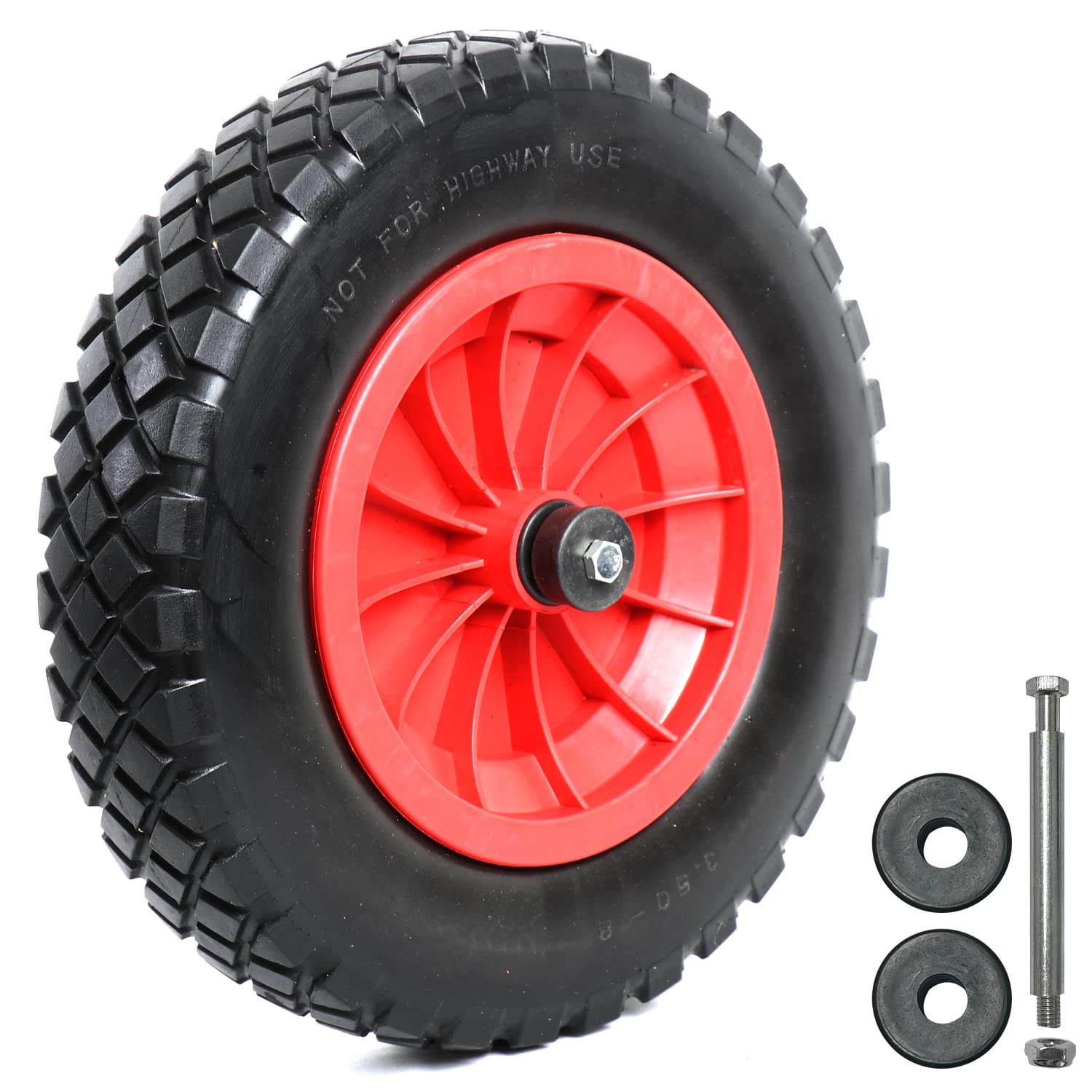 Woodside 14” Solid Tyre, Replacement Wheel for Wheelbarrows, Trolleys, Carts etc