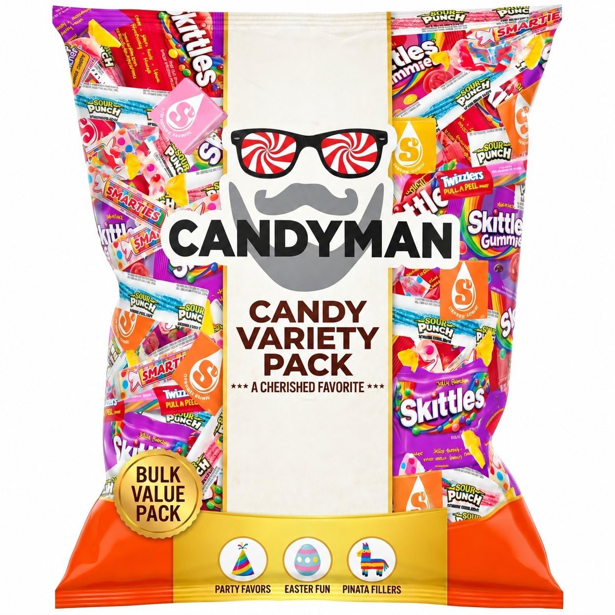 CANDYMAN Assorted Candy Variety Pack, 1 lb, Individually Wrapped Bulk Candy | Ha