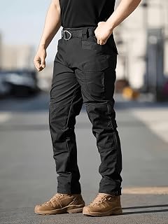 Mens Tactical Cargo Pants Multifunctional Pockets Lightweight Hiking Outdoor Trousers