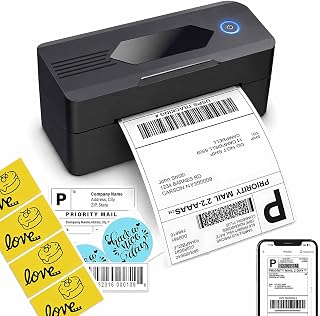 Mvgges Shipping Label Printer,Bluetooth 4x6 Thermal Label Printer for Small Business Office or Home, Compatible with Android, iOS, Windows and Mac, Widely Used for Amazon,USPS,Etsy,Inky Black