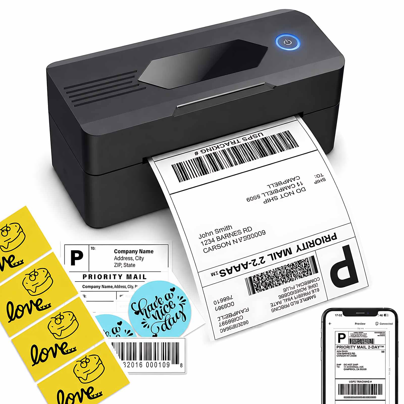 Mvgges Shipping Label Printer,Bluetooth 4x6 Thermal Label Printer for Small Busi