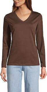 Lands' End Women's Supima Long Sleeve V-Neck Tee