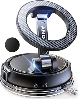 ANDERY Carbon-Fiber Reinforced for MagSafe Car Mount [108+LBS Suction & 4400gf Magnetic] Long Arm Phone Holder for Rough Roads, 360° Adjustable for iPhone 12-18 Series, Dashboard/Windshield/Car Screen