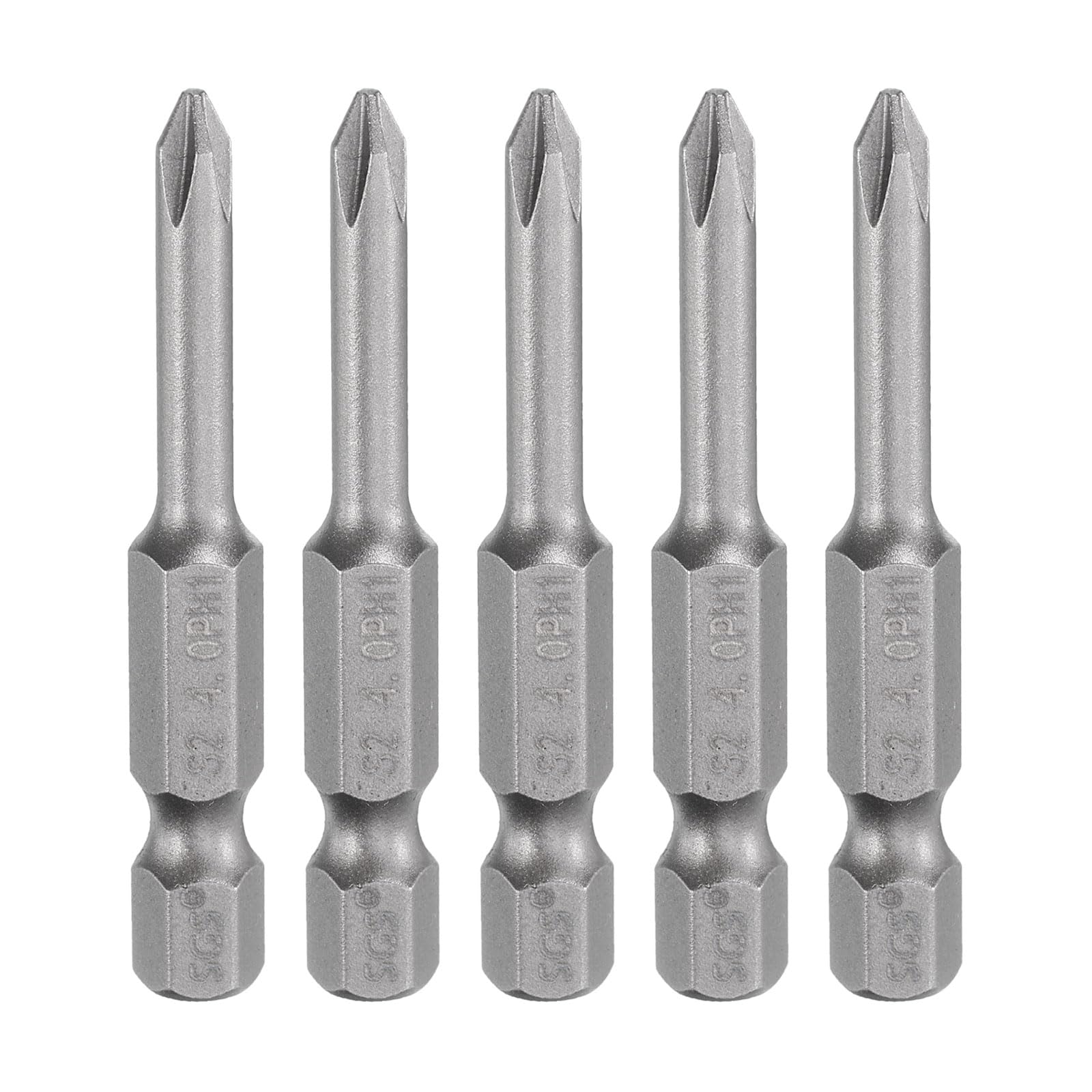 5pcs #1 PH1 Phillips Screwdriver Bits 1/4" Hex Shank 2" Long Magnetic S2 Industr