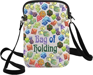 G2TUP Dungeons Dice Crossbody Bag Dungeons D20 Fans Gift Bag of Holding Dice Shoulder Bag Game Master Merch