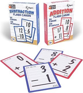 Regal Games Math Flash Cards for Addition & Subtraction - 1st, 2nd, 3rd Grade & More - Flash Cards Math for Kids (112 Cards - 2 Packs)