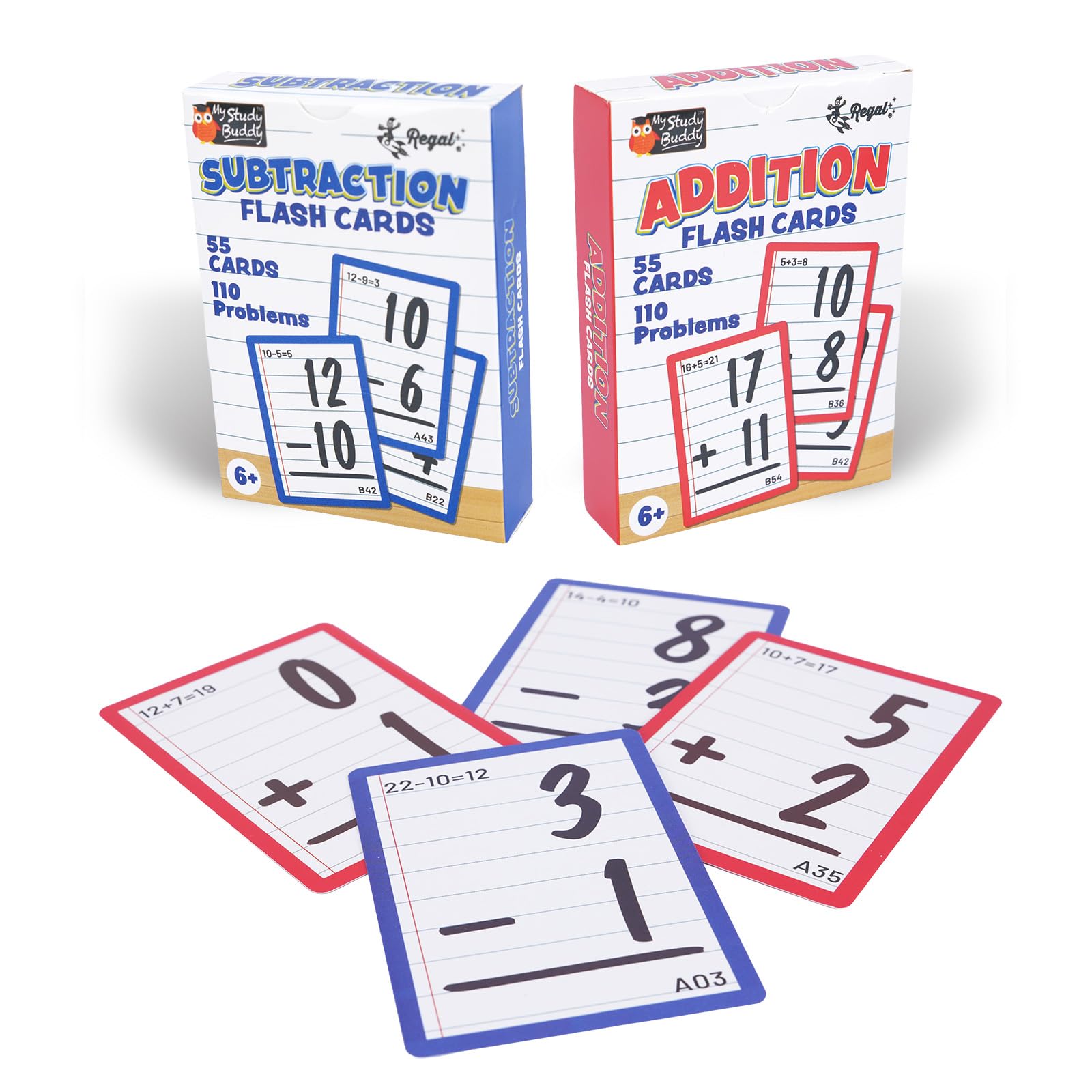 Regal Games Math Flash Cards for Addition & Subtraction - 1st, 2nd, 3rd Grade & 