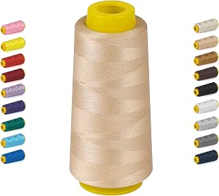 StiVerse 1800 Yards Serger Thread-Beige, All Purpose Thread for Sewing | Serger Thread Cones, Polyester Thread 40s/2 for Serger&Overlock, Quilting, Piecing, Sewing Machine