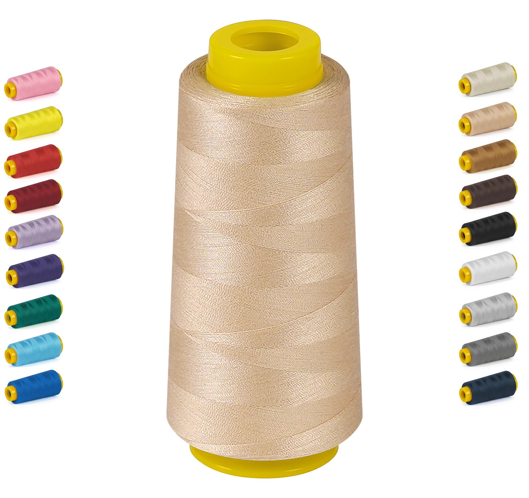 StiVerse 1800 Yards Serger Thread-Beige, All Purpose Thread for Sewing | Serger 