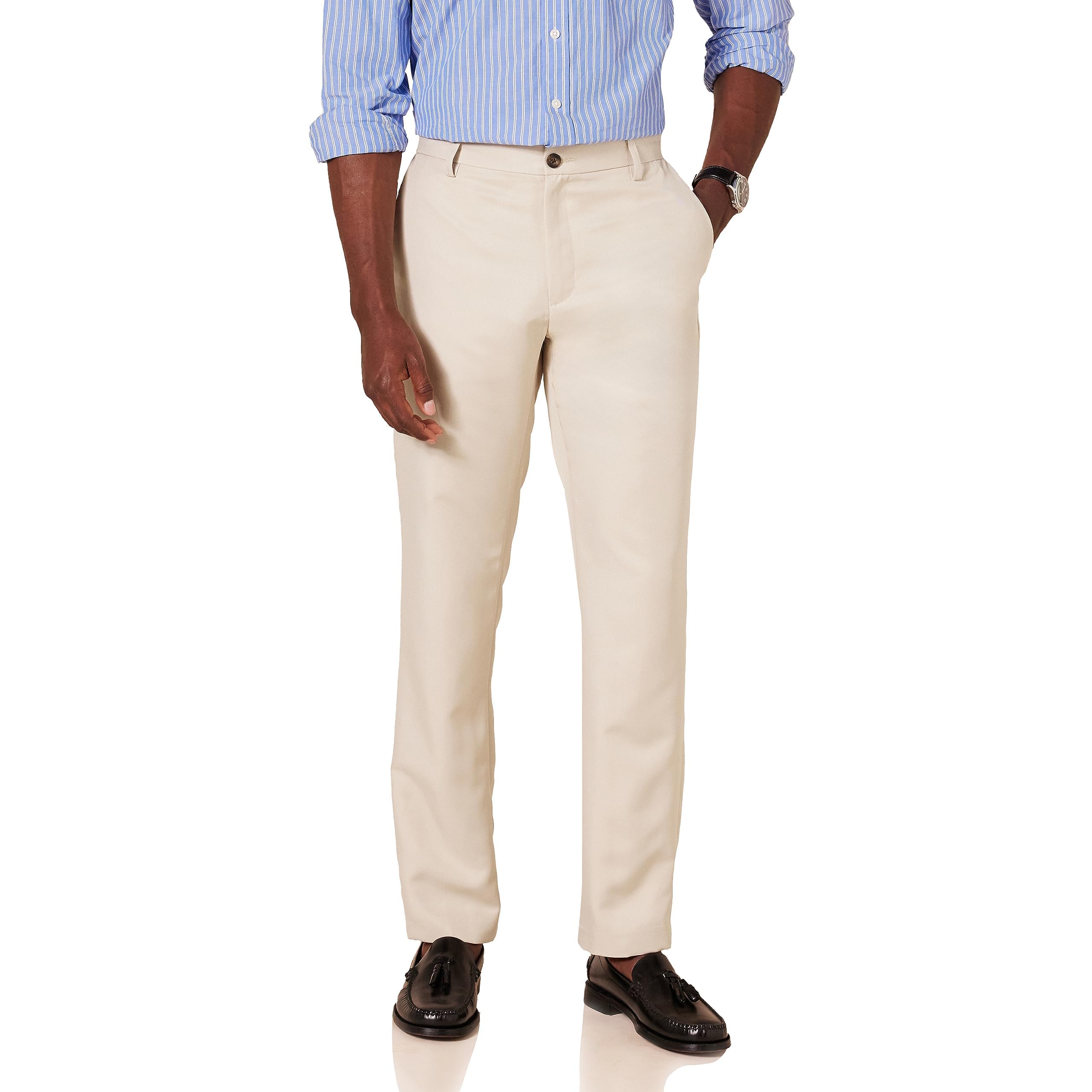 Amazon Essentials Mens Men's Slim-fit Flat-Front Dress Pants_dnu