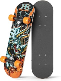 Rude Boyz 17" Micro Complete Skateboard | Maple Wood | ABEC 7 Bearings | Double Kick Concave Deck | Kids Skateboard, Ideal Toddler Cruiser Ages 2-5