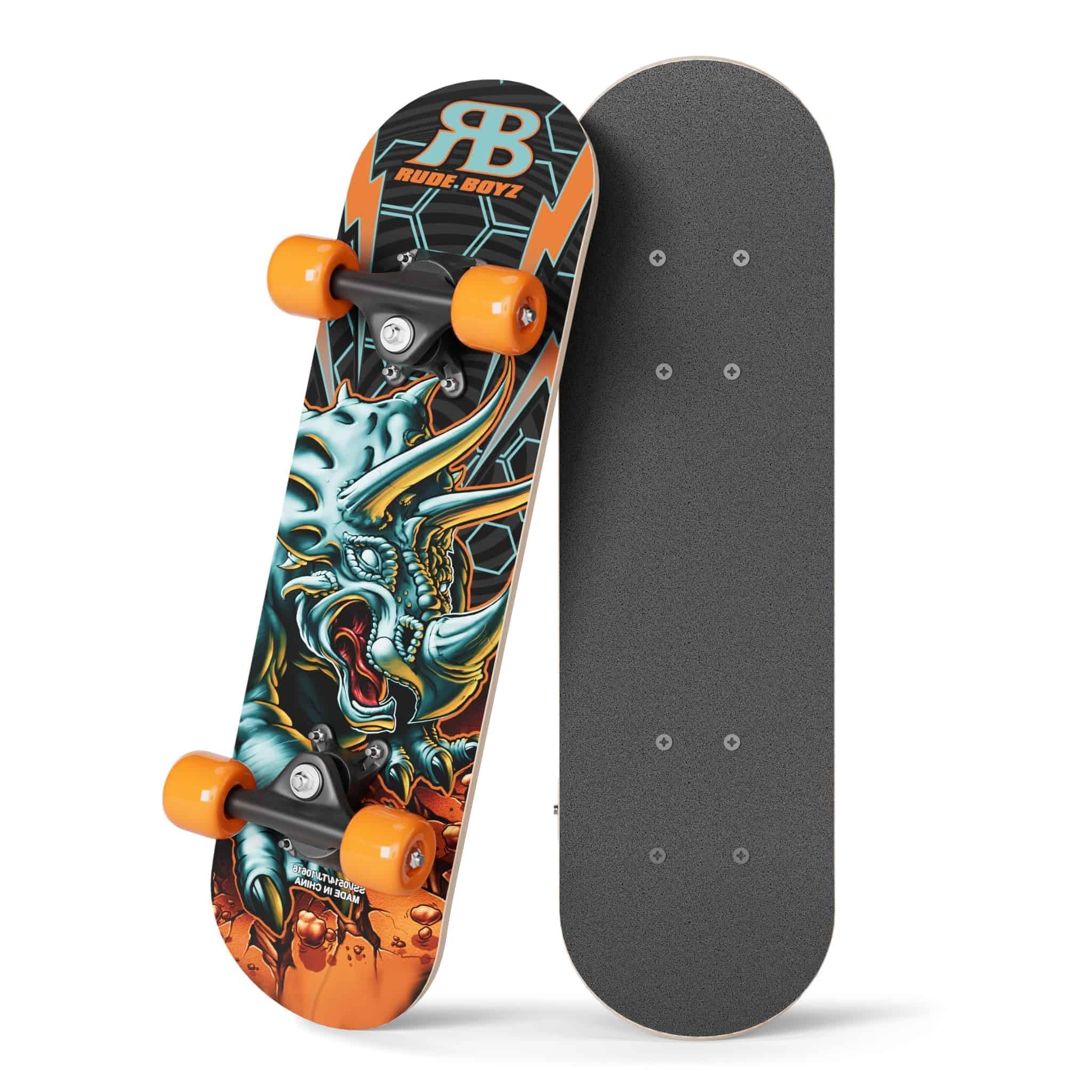 Rude Boyz 17" Micro Complete Skateboard | Maple Wood | ABEC 7 Bearings | Double 