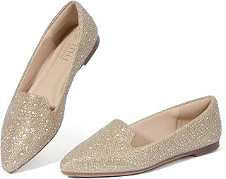 MUSSHOE Flats for Women Pointed Toe-Comfortable Business Casual Work Shoes, Dressy Suede Slip On with Memory Foam for Office, Teacher & Standing All Day