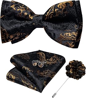 DiBanGu Men's Shirt Paisley Floral Long Sleeve Shirt with Collar and Brooch