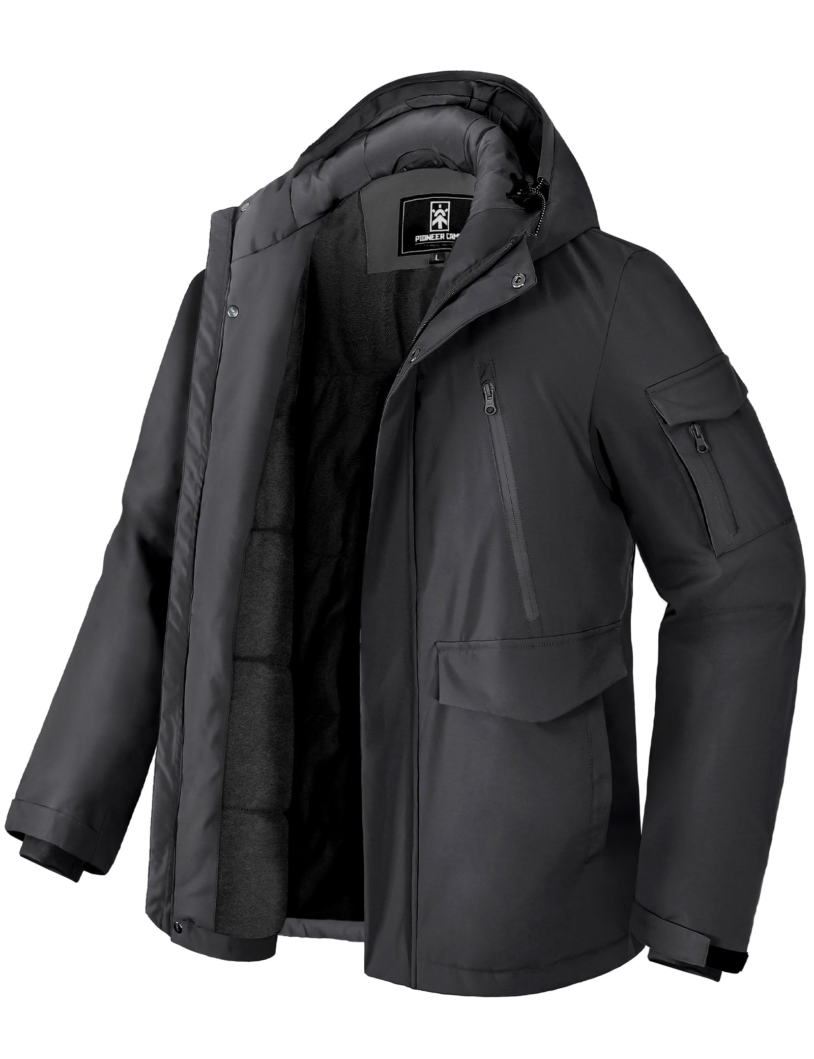 Pioneer Camp Men's Winter Coat Waterproof Fleece Lined Warm Winter Jacket with 9
