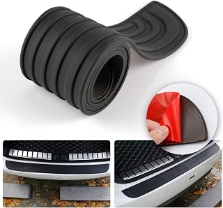 SINGARO Car Rear Bumper Protector, 41inch x3.5inch Car/SUV Universal Rubber Anti-Scratch Trunk Exterior Accessories（Black）