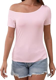 Abardsion Donne Sexy Off The Spalla Top 2026 Primavera Estate Vestiti Trendy Manica Corta Slim Fit T Shirt