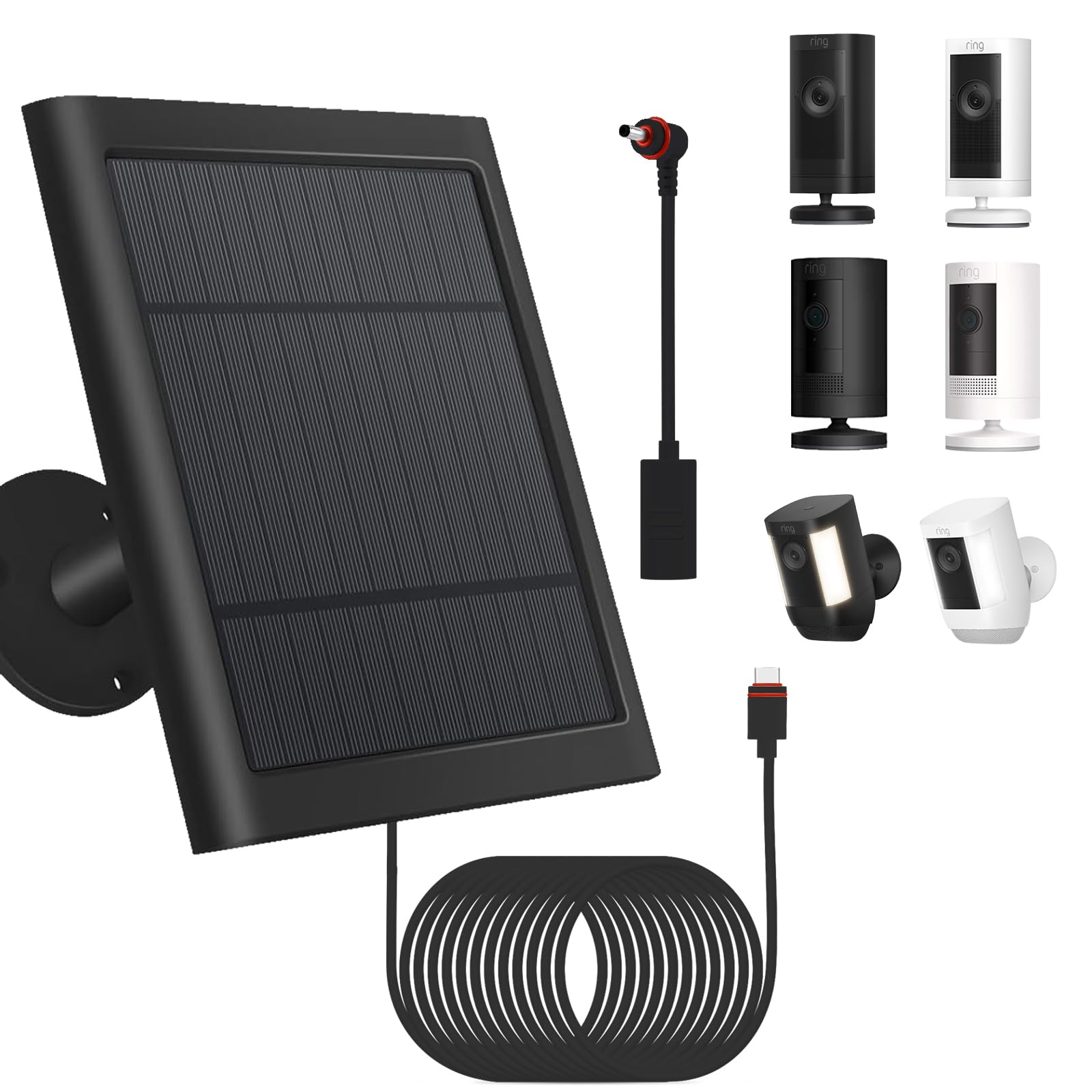 1 Pack - Solar Panel for Ring Security Camera Spotlight Cam Plus/Pro(Battery) St
