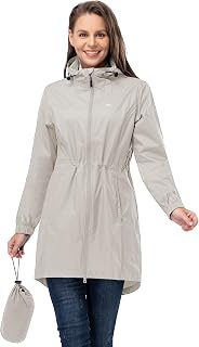 33,000ft Waterproof Rain Poncho Lightweight Breathable Windproof Hooded Thin Foldable Long Waterproof Coats Women