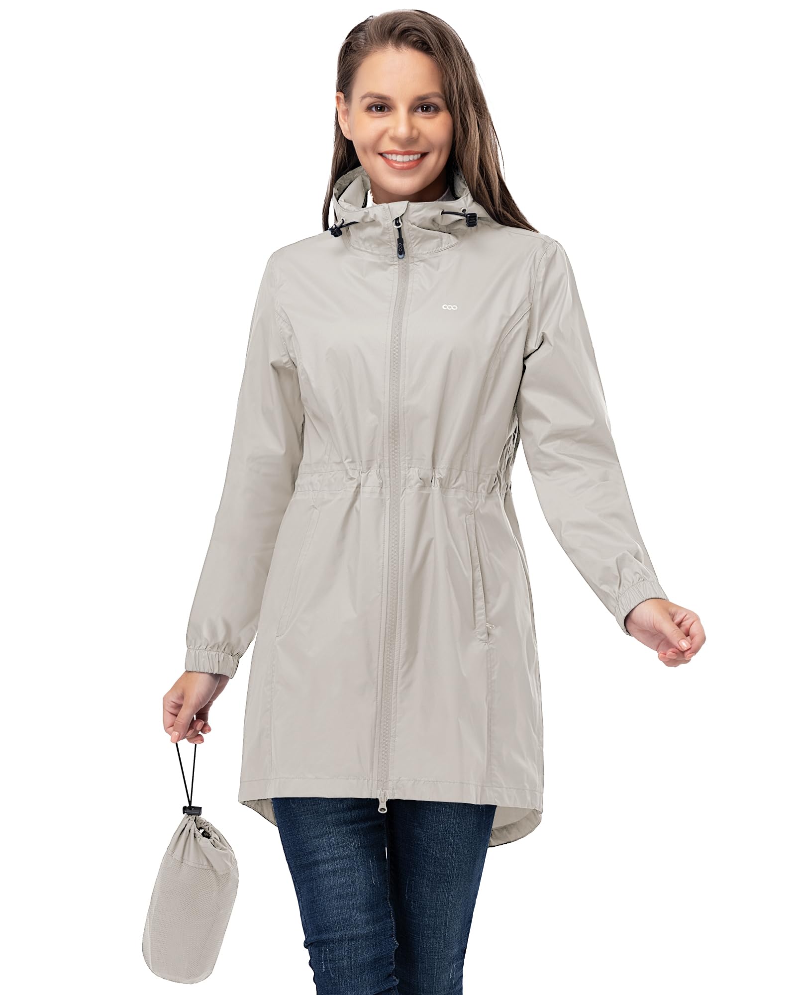 33,000ft Waterproof Rain Poncho Lightweight Breathable Windproof Hooded Thin Fol