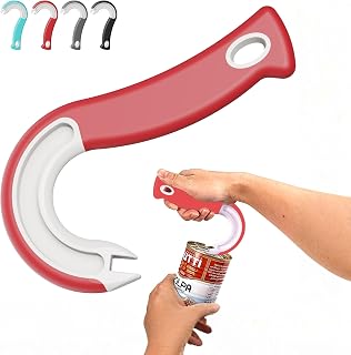 Easy Grip Ring Can Opener for Soda Can and Food Arthritis Aid with Non-Slip Grip for Elderly Kids Nail Protector Manual Can Opener