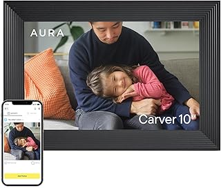 Aura Carver Wi-Fi 10.1 Inch Digital Photo Frame | The Best Digital Frame to Offer | Send Photos From Your Phone | Quick and Easy Installation with App Aura