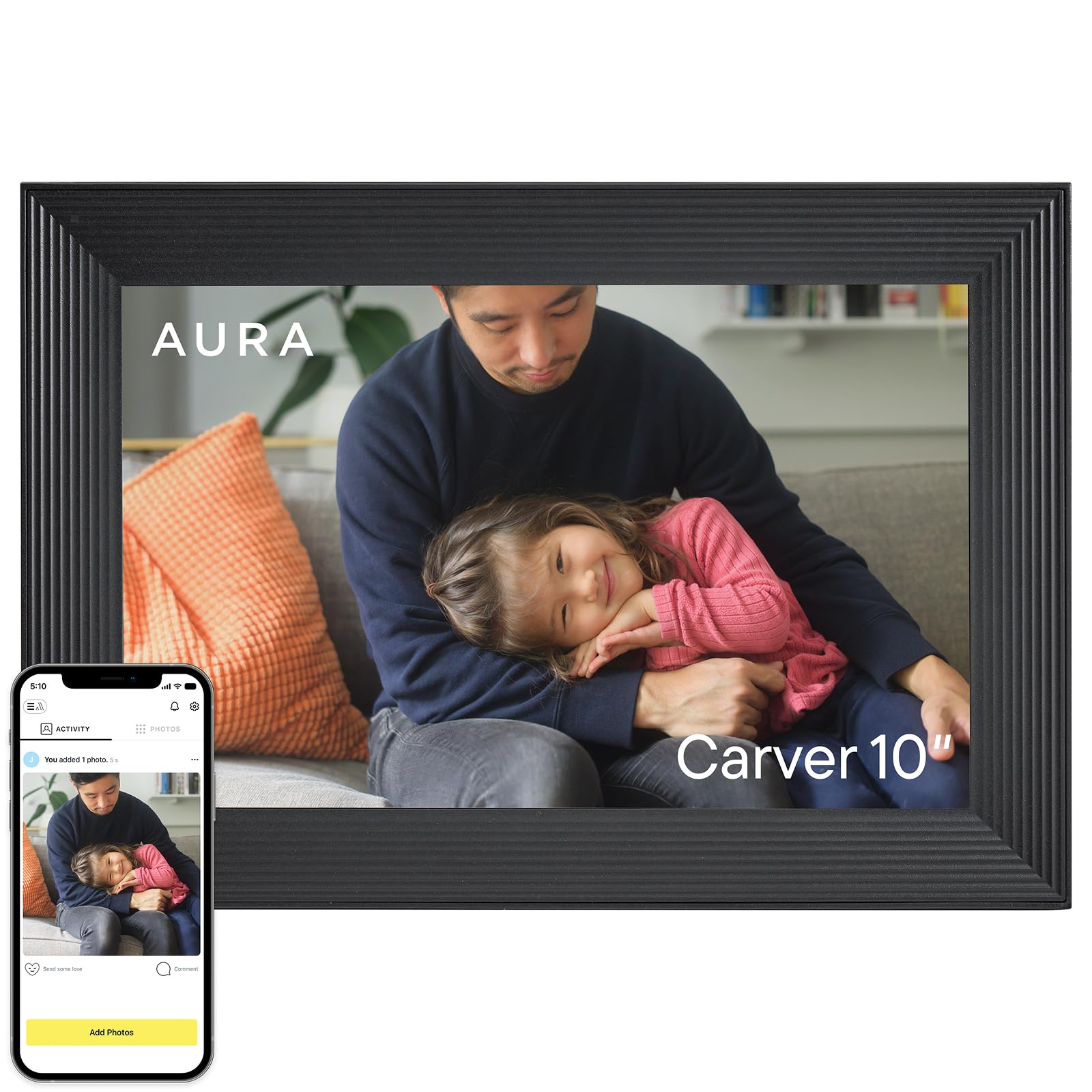 Aura Carver Wi-Fi 10.1 Inch Digital Photo Frame | The Best Digital Frame to Offe