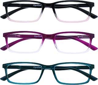 OPULIZE SEE Blue Light Blocking Reading Glasses for Women Men - 3 Pack - Narrow Frame - Anti-Glare Computer and Gaming Eyewear - UV and Eyestrain Protection - Improve Sleep - Pink Purple+1.00