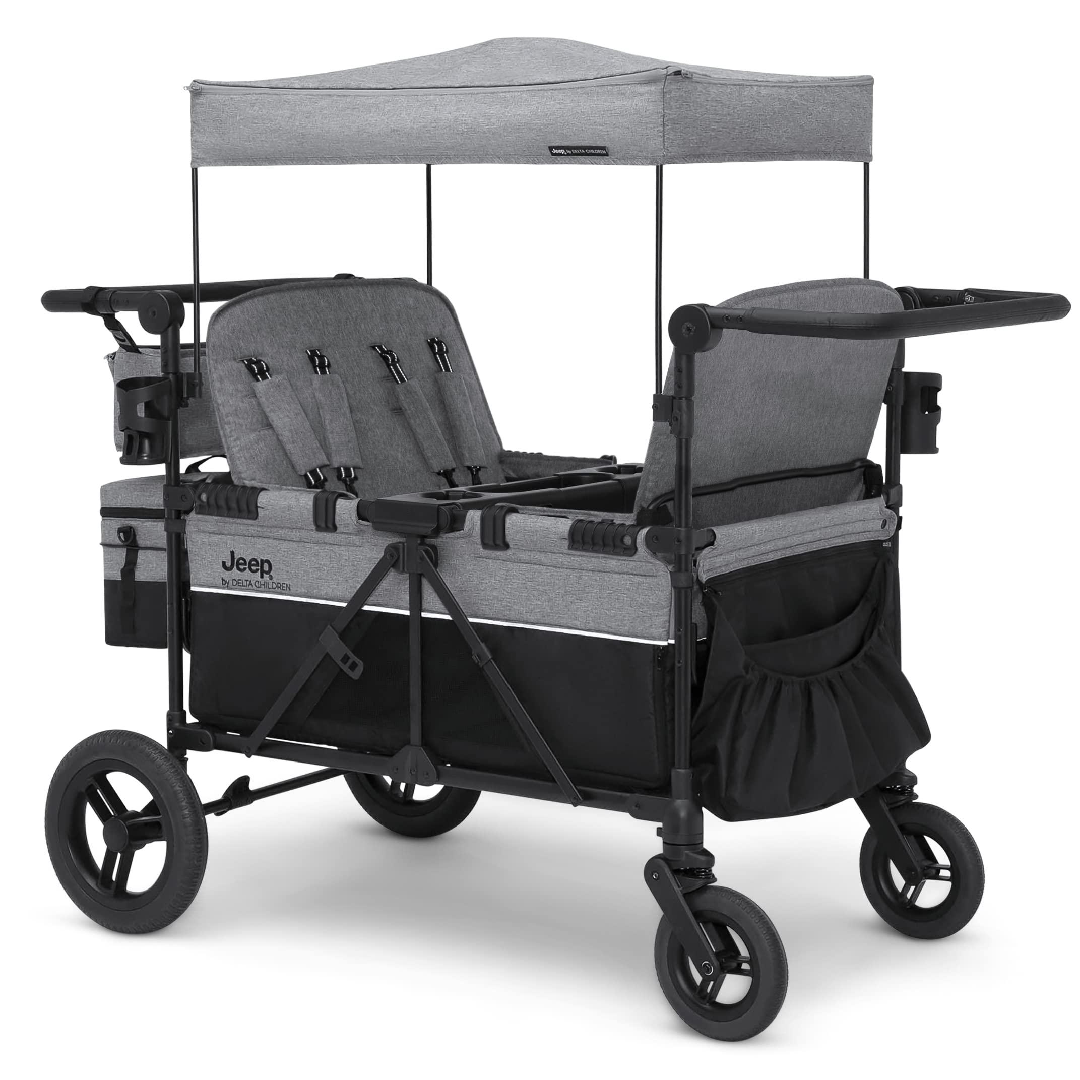 Jeep Wrangler Deluxe 4 Seater Stroller Wagon by Delta Children - Premium Quad St