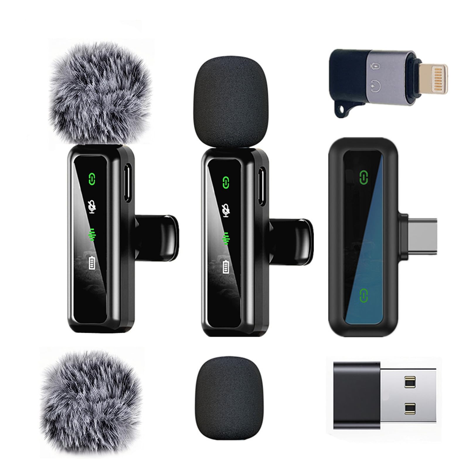 Microfono Lavalier Wireless per iPhone Android iPad, mini microfono, microfono w