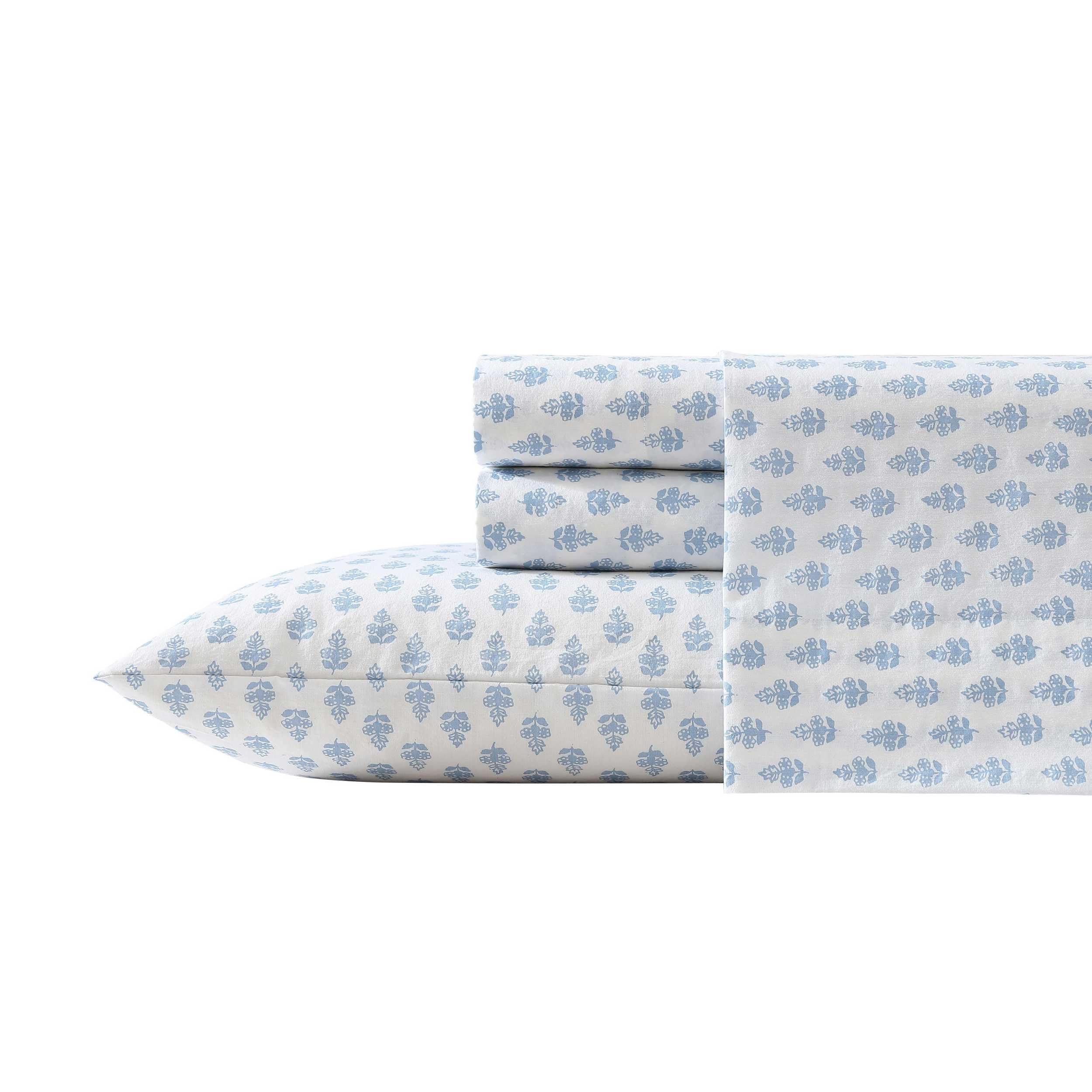 Laura Ashley - King Size Sheets, Cotton Percale Bedding Set, Lightweight & Breat