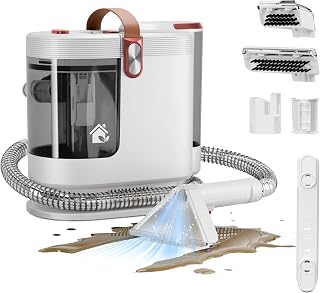 WURESE Portable Carpet Spot Cleaner Machine for Couches, Sofas & Pet Beds | Removable Dual Water Tanks| Self-Cleaning| Deep Extract Suction for Rugs, Sofa, Car Interior, Pet Urine & Mud Prints| Coral