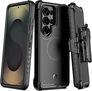 M MYBAT PRO for Samsung Galaxy S26 Ultra Case with Belt Clip Holster,Heavy Duty Protection Case for Galaxy S26 Ultra,Anti-Drop,Shockproof Cover,with 360°Rotating Kickstand Black