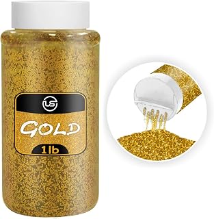 Gold Glitter Bulk 1 LB/16OZ Fine Glitter for Crafts, Resin, Tumblers | Size: 1 LB (16 Ounce) Fine Glitter, Use: Resin, Crafts, Tumblers, Scrapbooking, Bottle: Shaker Bottle