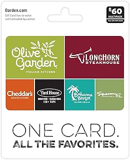 Darden Restaurants Physical Gift Card – (Multipack of $15 x 4) | Multipack of 3 x $15 - $45