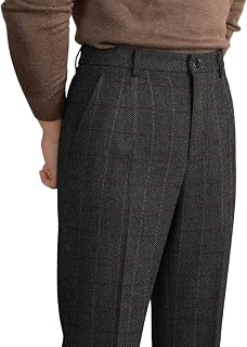 Men's Tweed Plaid Dress Pants