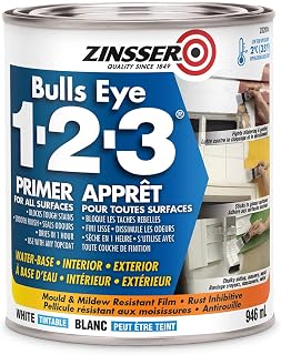 Bulls Eye 1-2-3 Water-Base Primer for All Surfaces in Tintable White, 946 ml