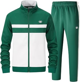 ANOTWENER Men's Training Sets Lässig Jogginganzug Zweiteiler Fitness Sportanzug Lange Ärmel Voller Zipper Hausanzug