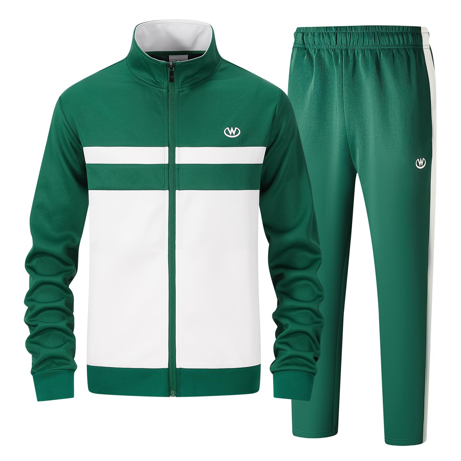 ANOTWENER Men's Training Sets Lässig Jogginganzug Zweiteiler Fitness Sportanzug 