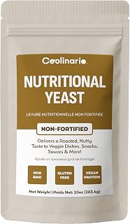 Coolinario Nutritional Yeast, Non Fortified (10 OZ) Vegan Seasoning | Roasted, Nutty Flavor, Rich in Protein, Fiber & Minerals, Ideal for Snacks, Sauces & Dressings, Gluten-Free, Unfortified
