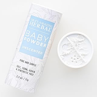 Baby Powder Talc-Free, Cornstarch Free Baby Powder, Unscented Fragrance Free Powder, Arrowroot Clay and Organic Plantain Leaf Powder, Ora’s Amazing Herbal, 2.5 oz