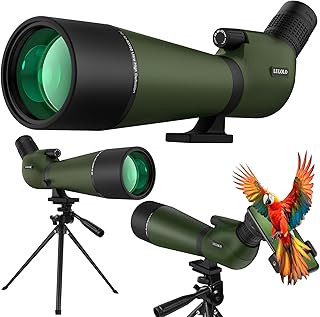 30-90x92 UHD High-Power Spotting Scope with Phone Adapter, Tripod | Bright & Sharp UHD Optics, Higher Magnification for Distant Details, Waterproof for Target Shooting, Bird Watching & Hunting