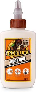 Gorilla Wood Glue 118ml | Anti-clog Cap | Suitable for all Wood | PVA Wood Glue for Furniture, Crafts & Heavy Duty Repairs | Dries a Natural Colour