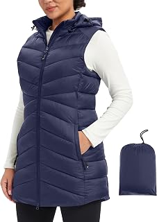 MoFiz Women's Packable Lightweight Rain Vest Wind and Cold Protection