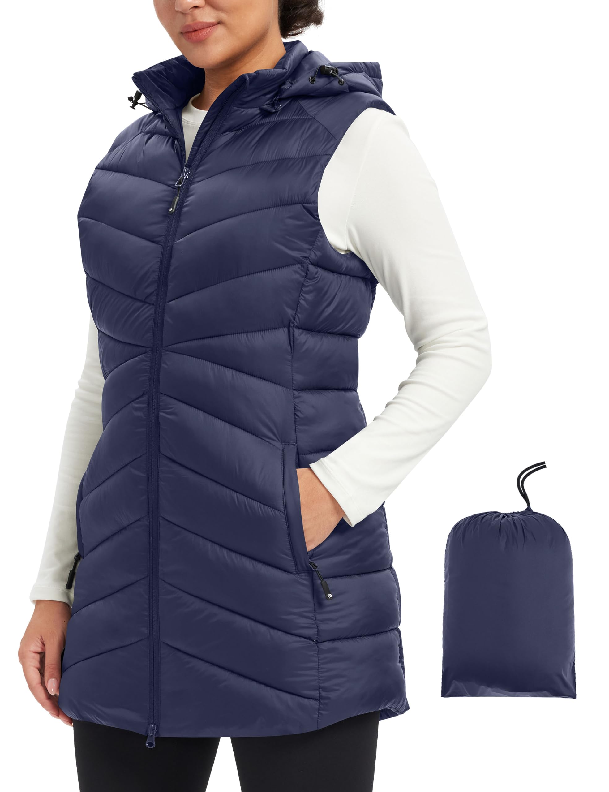 MoFiz Women's Packable Lightweight Rain Vest Wind and Cold Protection