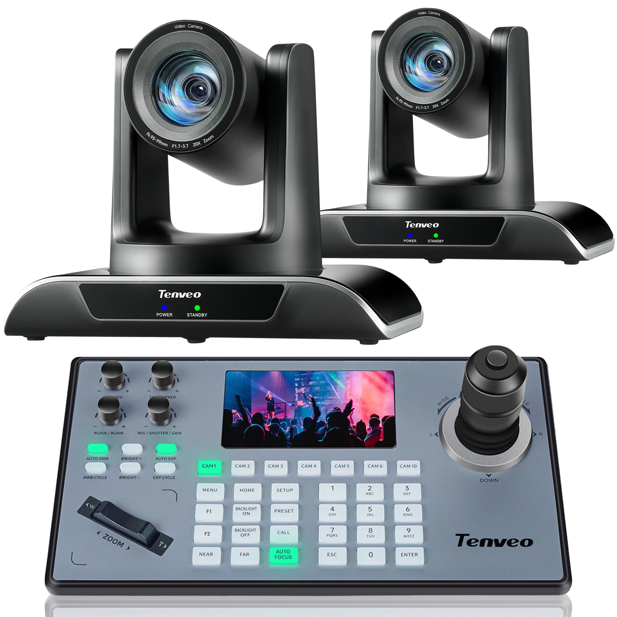 Tenveo PTZ Camera and Controller Bundle/Kits -20X AI Humanoid & Face Auto-Tracki