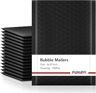 Fuxury Bubble Mailers 6x10" 100Pack Black Padded Envelopes Usable Size 6x9" | Thick Mailing Envelopes Bubble Opaque Padded Mailers Shipping Bags for Mailing Jewelry Makeup Small Business#0