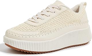 LUCKY STEP Women's Woven Platform Sneakers Tennis