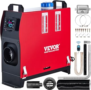 VEVOR Diesel Heater 12V Diesel Air Heater Muffler 8KW Diesel Air Heater with Remote Control & LCD Thermostat Monitor for Car Trucks Motor-Home Boat and Bus