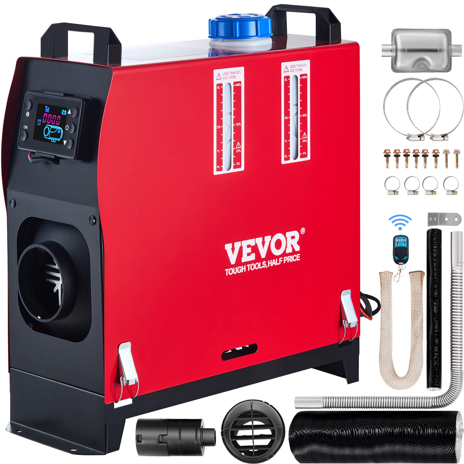 VEVOR Diesel Heater 12V Diesel Air Heater Muffler 8KW Diesel Air Heater with Rem